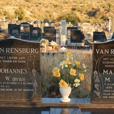 RENSBURG Johannes W., van 1930-1989 &amp; Martha M. 1930-1987