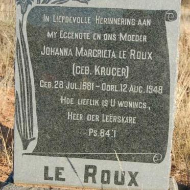 ROUX Johanna Magrietha, le nee KRUGER 1881-1948