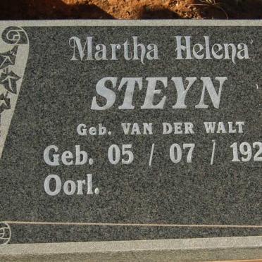 STEYN Martha Helena nee VAN DER WALT 1926-