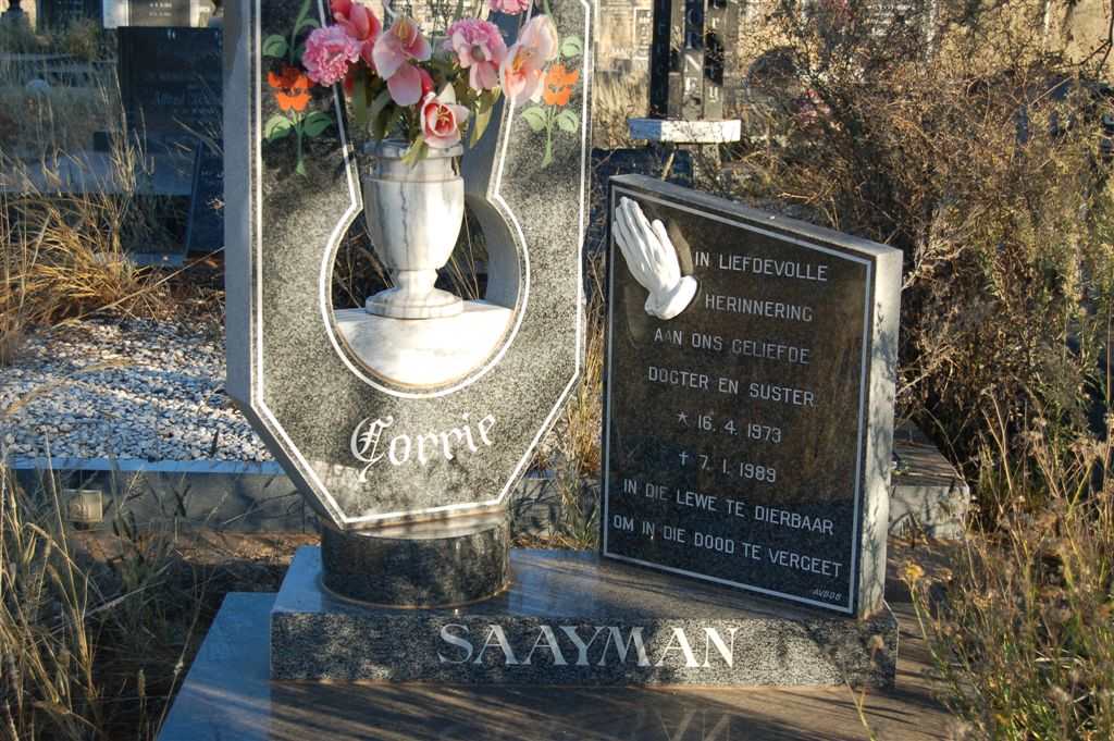 SAAYMAN Corrie 1973-1989