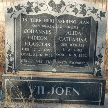 VILJOEN Johannes Gidoen Francois 1893-1958 &amp; Alida Catharina MARAIS 1892-1950