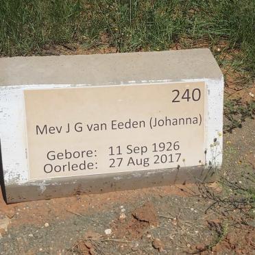 EEDEN J.G., van 1926-2017