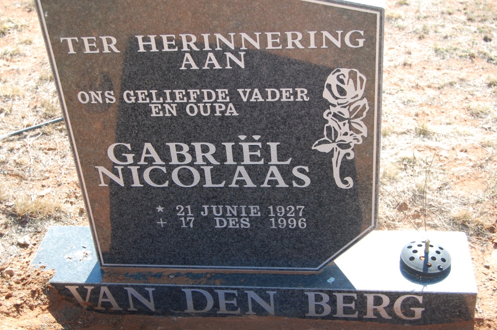 BERG Gabriël Nicolaas, van den 1927-1996