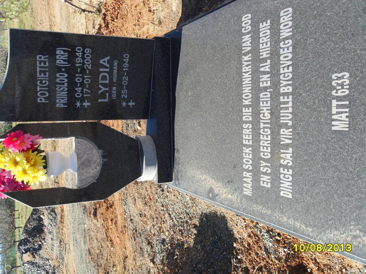POTGIETER Prinsloo 1940-2009 &amp; Lydia HUMAN 1940-