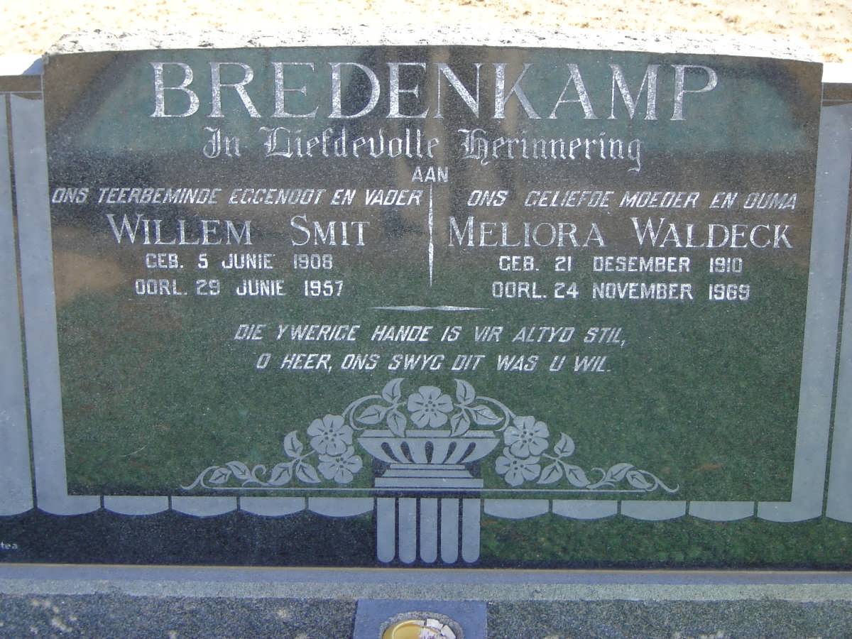 BREDENKAMP Willem Smit 1908-1957 &amp; Meliora Waldeck 1910-1969
