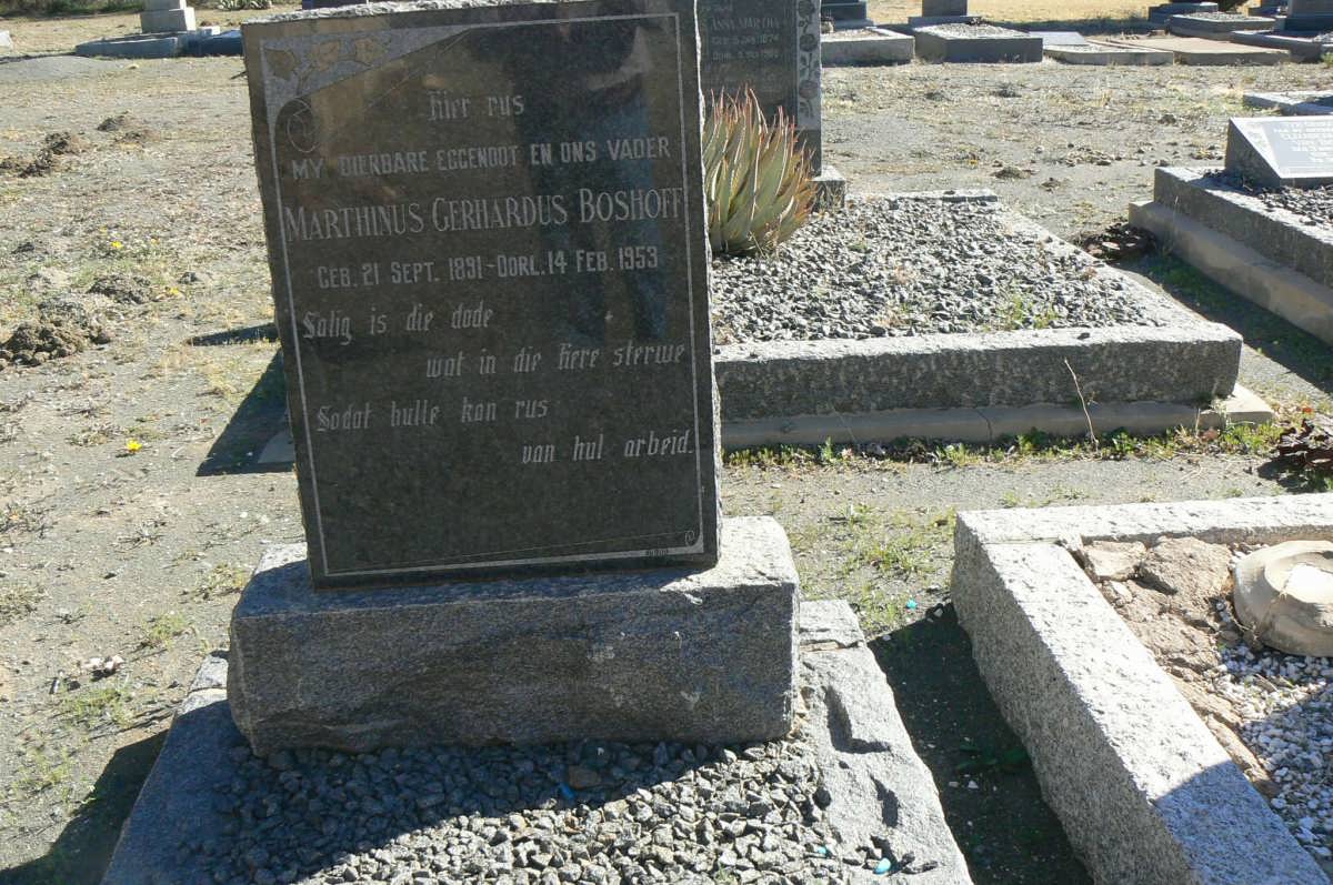 BOSHOFF Marthinus Gerhardus 1891-1953