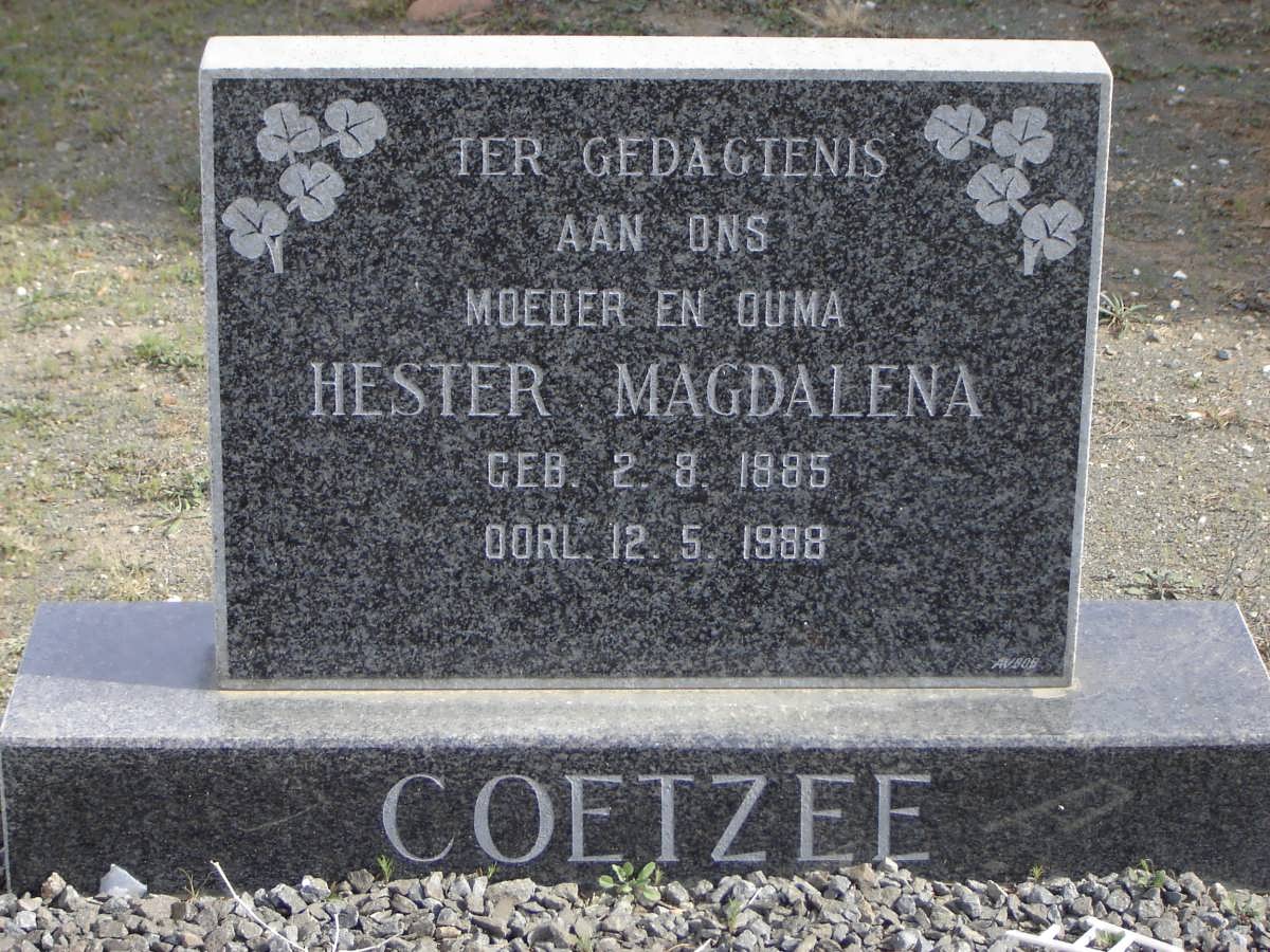 COETZEE Hester Magdalena 1885-1988