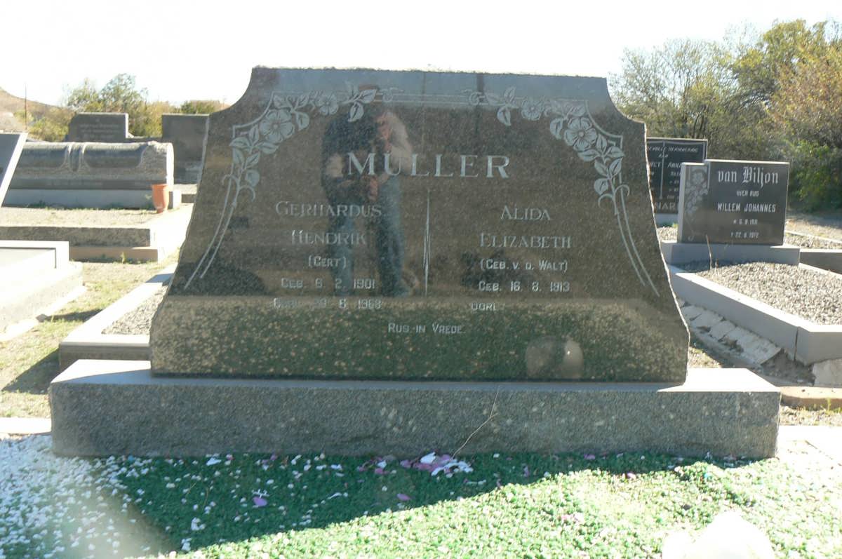 MULLER Gerhardus Hendrik 1901-1968 &amp; Alida Elizabeth V.D.WALT 1913-