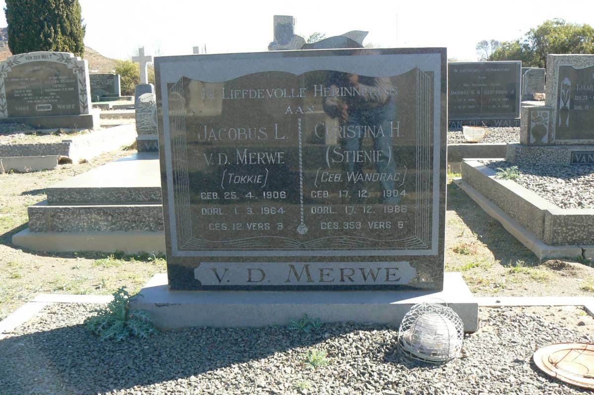 MERWE Jacobus L, v.d. 1908-1964 &amp; Christina H. WANDRAG 1904-1986
