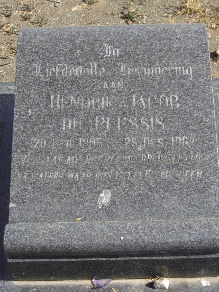 PLESSIS Hendrik Jacob, du 1895-1962
