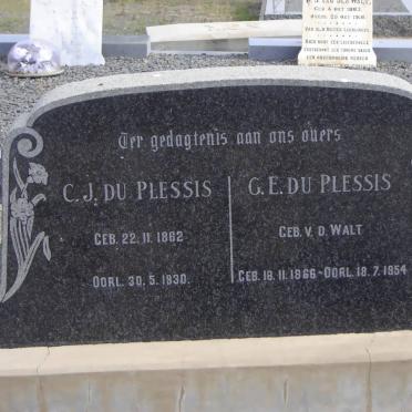 PLESSIS C.J., du 1862-1930 &amp; G.E. V.D. WALT 1866-1954