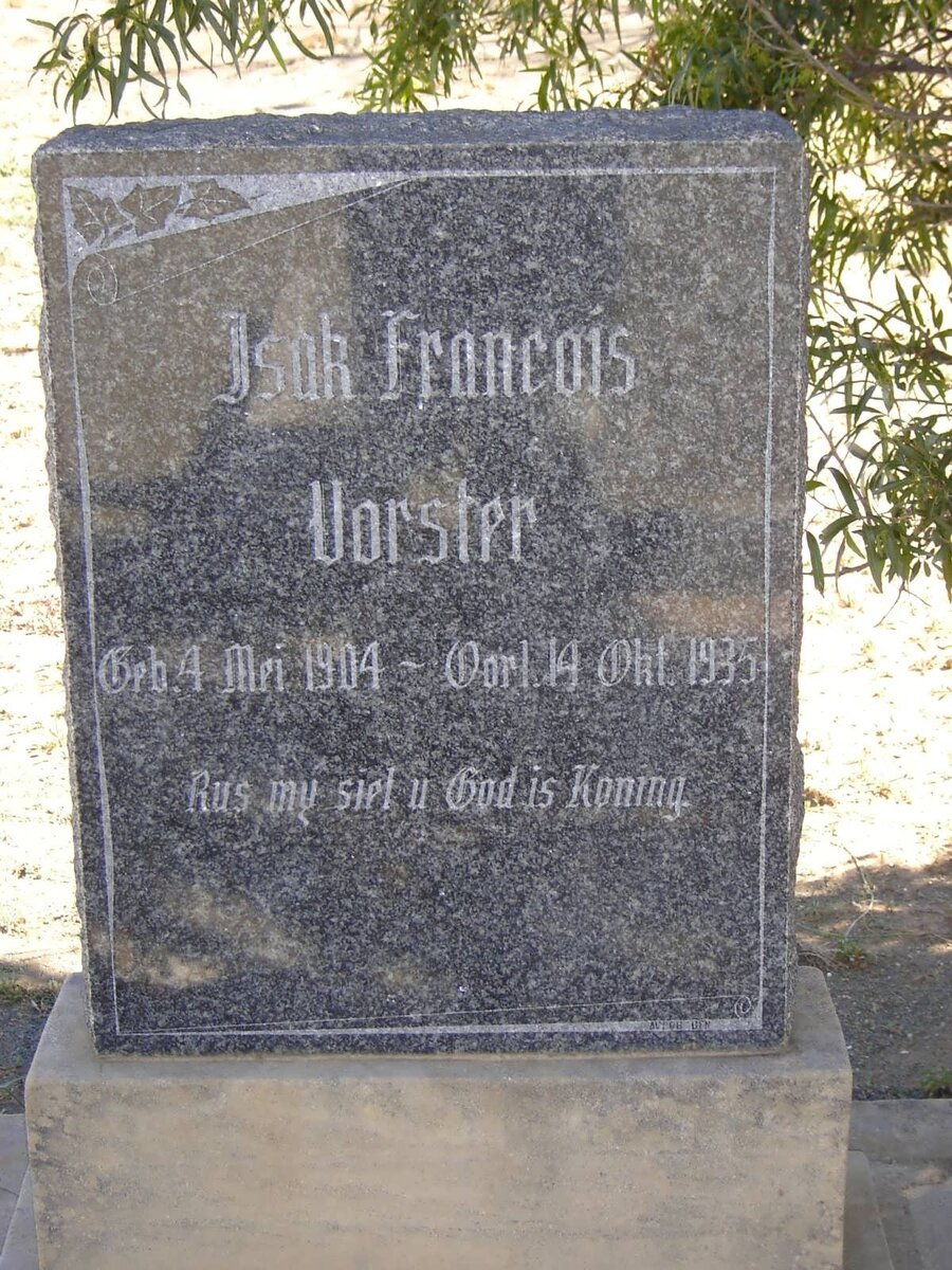 VORSTER Isak Francois 1904-1935