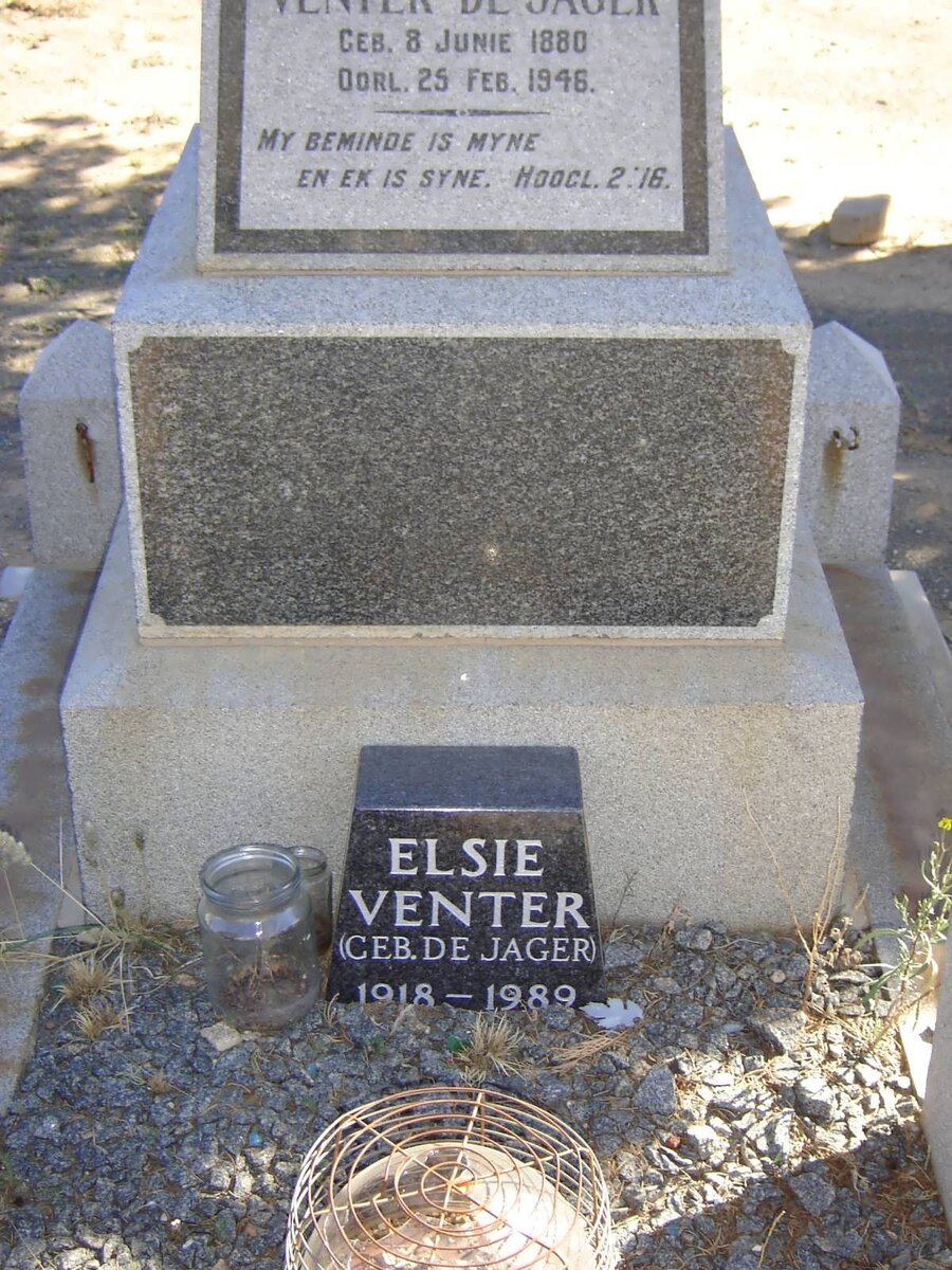 VENTER Elsie nee DE JAGER 1918-1989