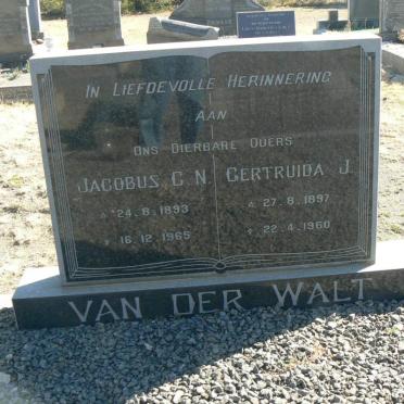 WALT Jacobus C.N., van der 1893-1965 &amp; Gertruida J. 1897-1960