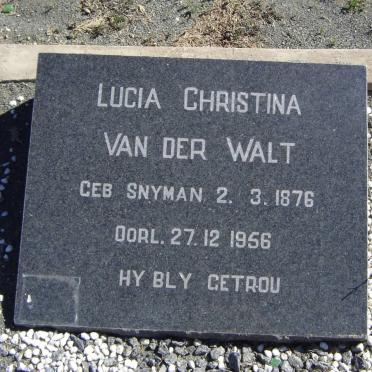 WALT Lucia Christina, van der nee SNYMAN 1876-1956