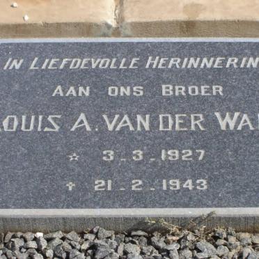 WALT Louis A., van der 1927-1943