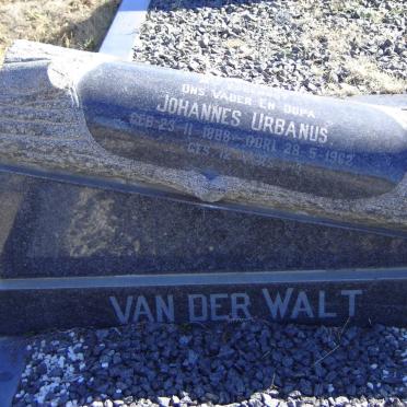WALT Johannes Urbanus, van der 1888-1962