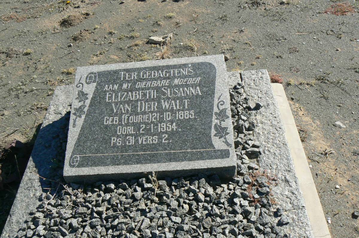 WALT Elizabeth Susanna, van der nee FOURIE 1885-1954
