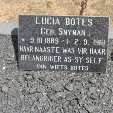BOTES Lucia nee SNYMAN 1889-1961