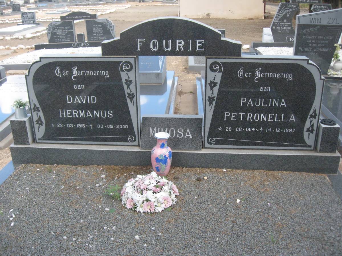 FOURIE David Hermanus 1916-2000 &amp; Paulina Petronella 1914-1997