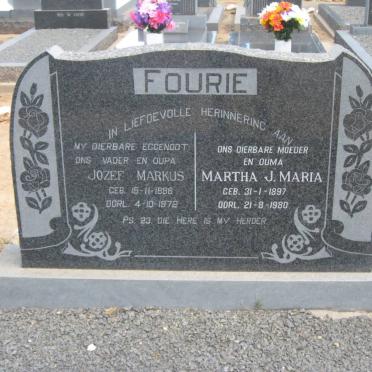 FOURIE Jozef Markus 1886-1972 &amp; Martha J. Maria 1897-1980