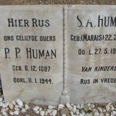 HUMAN P.P. 1887-1944 &amp; S.A. MARAIS 1880-1948