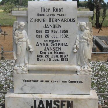 JANSEN Zirkie Bernardus 1856-1932 &amp; Anna Sophia V.D. MERWE 1867-1961