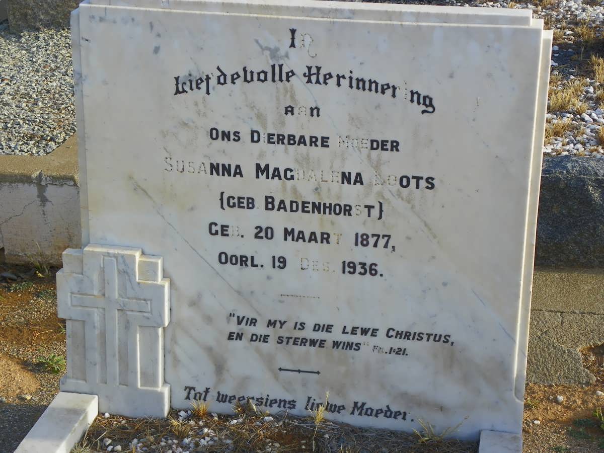 LOOTS Susanna Magdalena nee BADENHORST 1877-1936