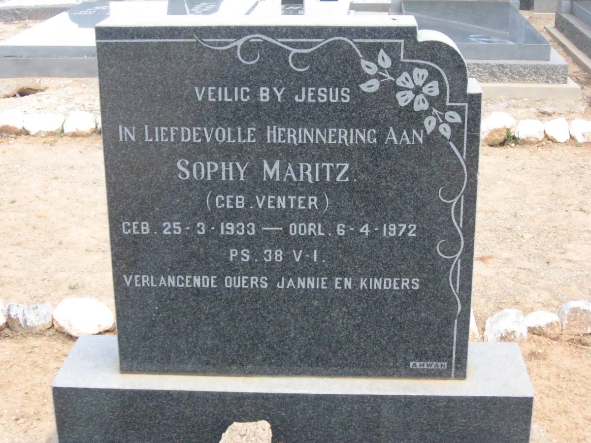 MARITZ Sophy nee VENTER 1933-1972