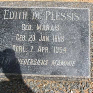 PLESSIS Edith, du nee MARAIS 1888-1954