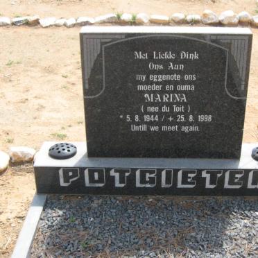 POTGIETER Marina nee DU TOIT 1944-1998