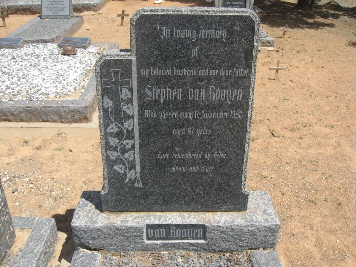 ROOYEN Stephen, van -1952