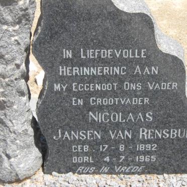 RENSBURG Nicolaas, Jansen van 1892-1965