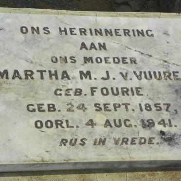 VUUREN Martha M.J., v. nee FOURIE 1857-1941