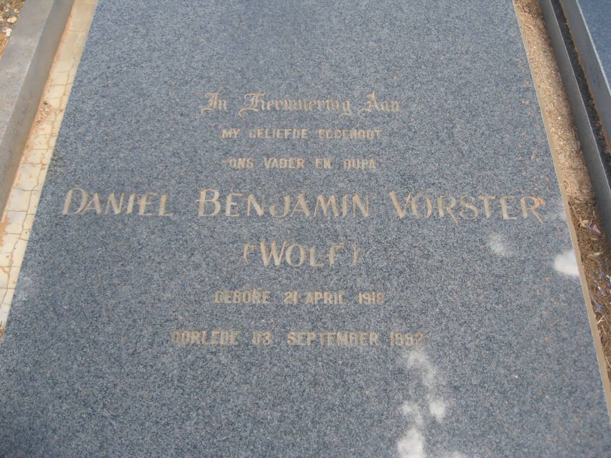 VORSTER Daniel Benjamin 1918-1992