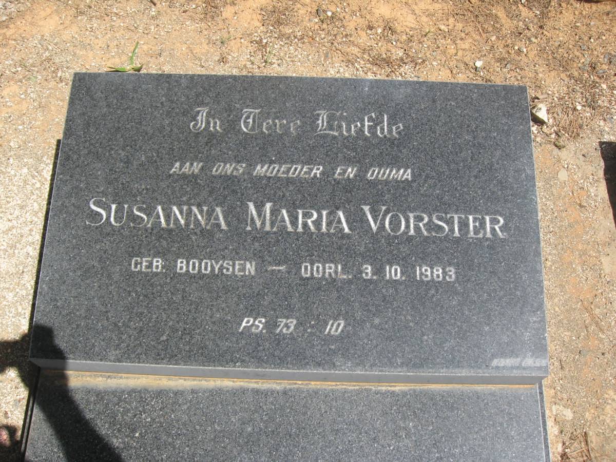 VORSTER Susanna Maria nee BOOYSEN -1983