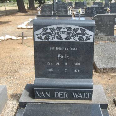 WALT Bets, van der 1900-1976