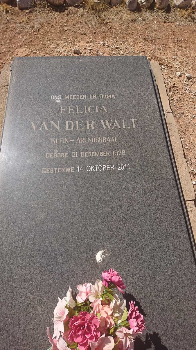 WALT Felicia, van der 1929-2011