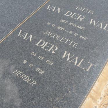 WALT Bennie, van der 1954-1992 &amp; Talita BRYNARD 1956-1992