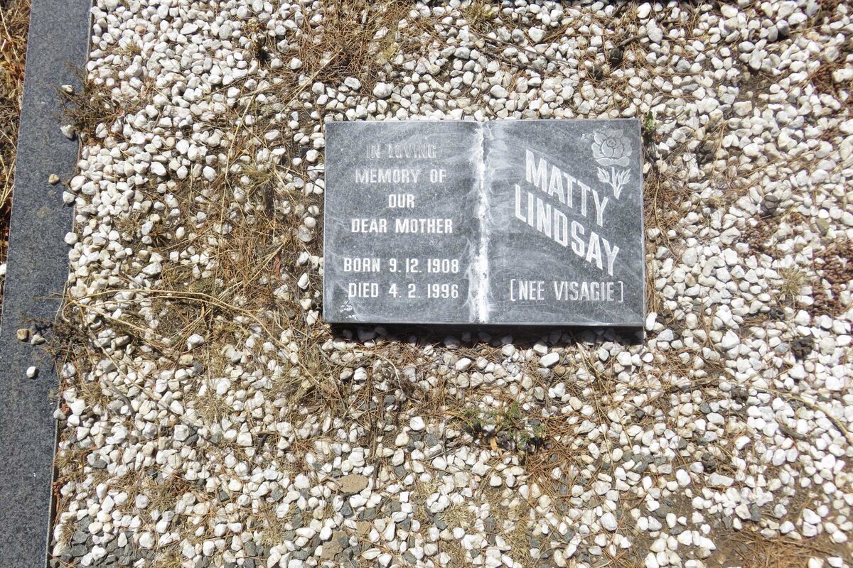 LINDSAY Matty nee VISAGIE 1908-1996