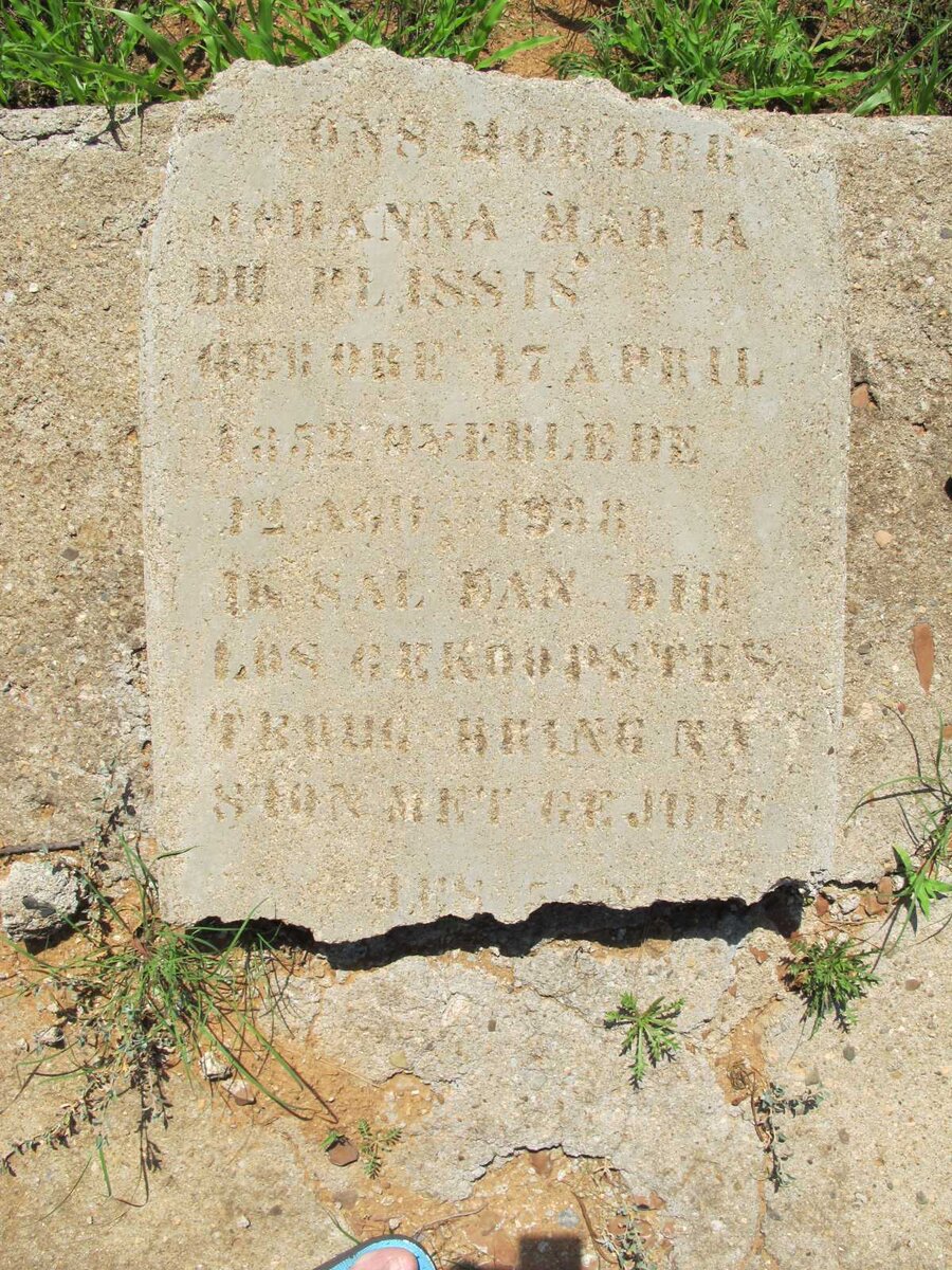 PLESSIS Johanna Maria, du 1852-1938