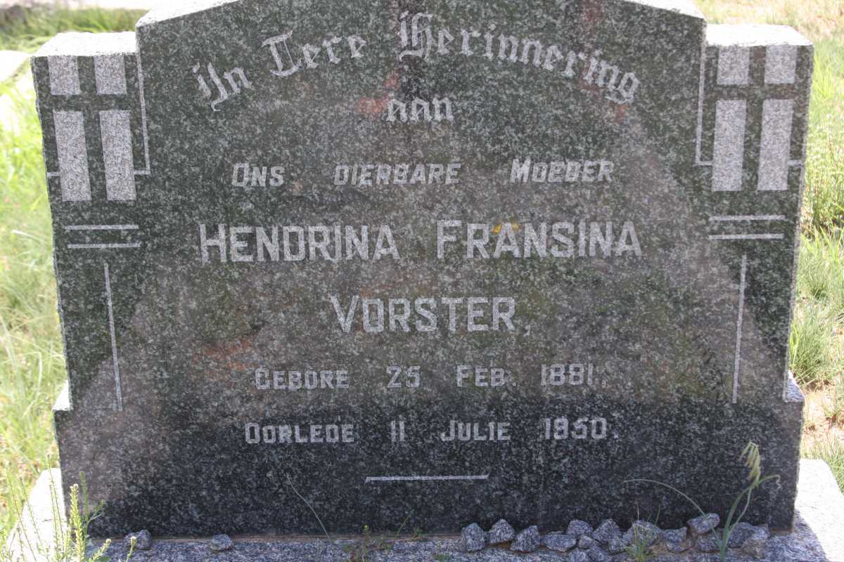 VORSTER Hendrina Fransina 1881-1950