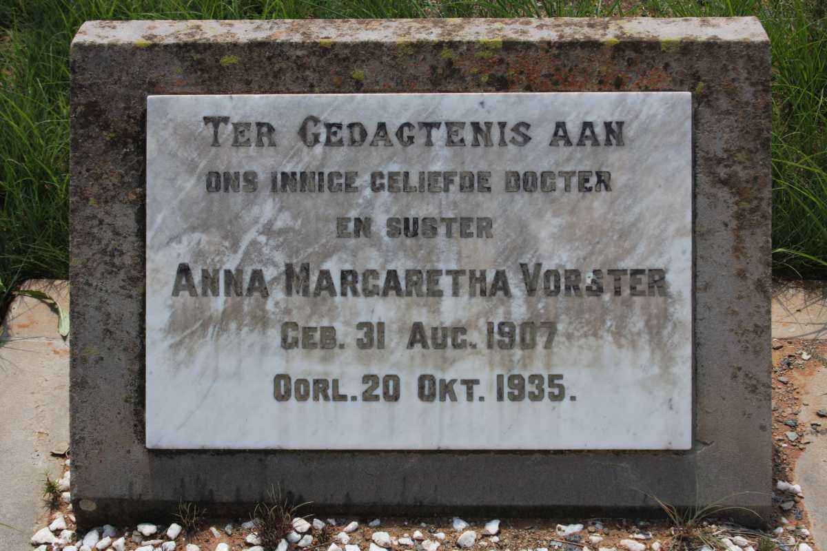 VORSTER Anna Margaretha 1907-1935