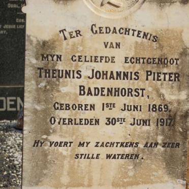 BADENHORST Theunis Johannis Pieter 1869-1917