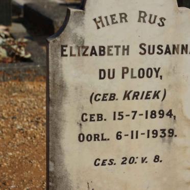 PLOOY Elizabeth Susanna, du nee KRIEK 1894-1939