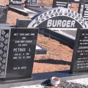 BURGER Petrus L. 1915-1994 &amp; Johanna M.E. KAMFER 1924-1981