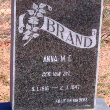BRAND Anna M.E. nee VAN ZYL 1916-1947