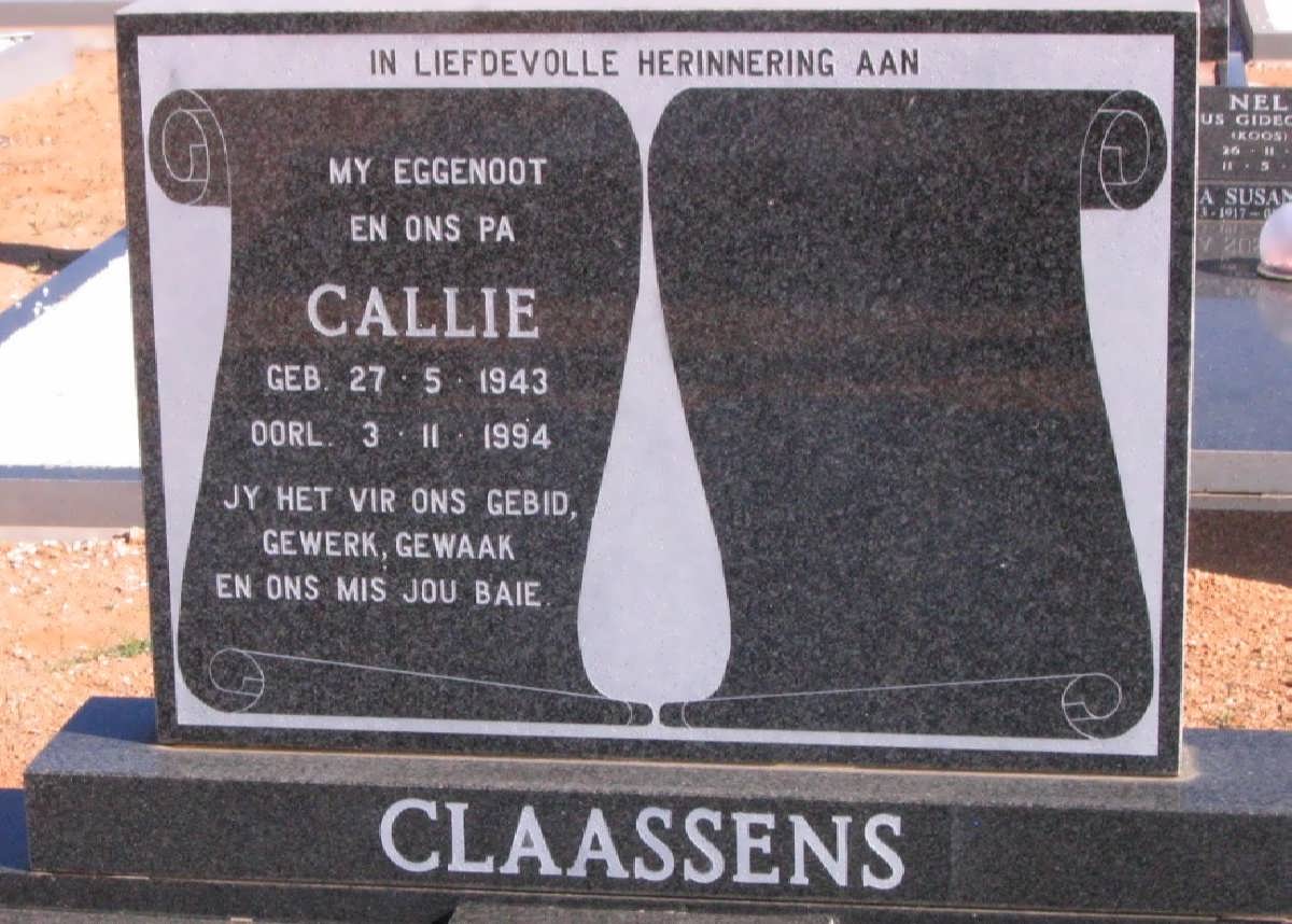 CLAASSENS Callie 1943-1994