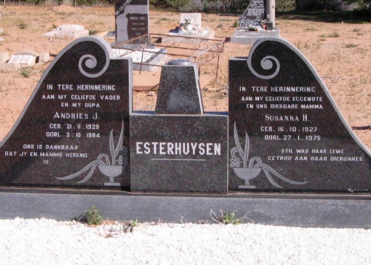 ESTERHUYSEN Andries J. 1929-1994 &amp; Susanna H. 1927-1975