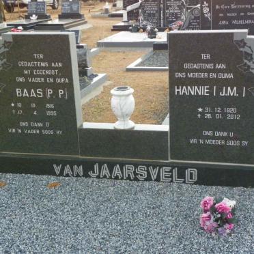 JAARSVELD P.P., van 1916-1995 &amp; J.M. 1920-2012